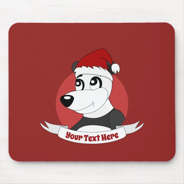 Christmas cartoon with cute panda bear mouse pad musmatta (Framsidan)