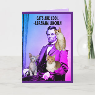 CHRISTMAS CAT ABRAHAM LINCOLN ANY TILLFÄLLE CARDS TACK KORT