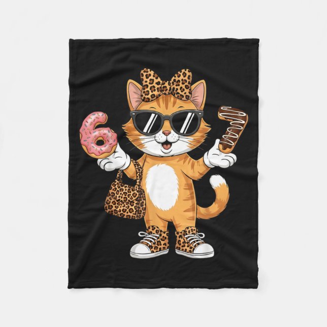 Christmas Cat For Women 6 7 Tee Meme Leopard Bow X Fleecefilt (Framsidan)