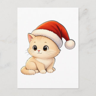 Christmas Cat Greeting Card Vykort