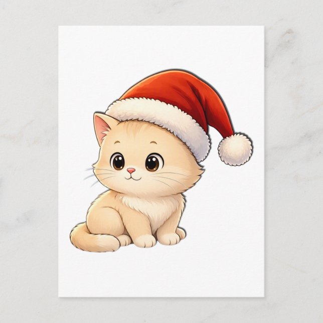 Christmas Cat Greeting Card Vykort (Framsida)