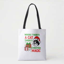 Christmas Cat Handy Holiday Carryall for Cat Lover Tygkasse