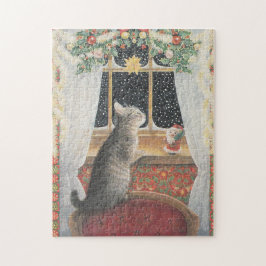 CHRISTMAS CAT JIG SAW PUZZLE PUSSEL