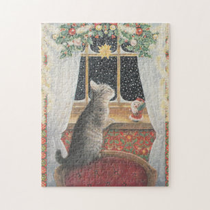CHRISTMAS CAT JIG SAW PUZZLE PUSSEL
