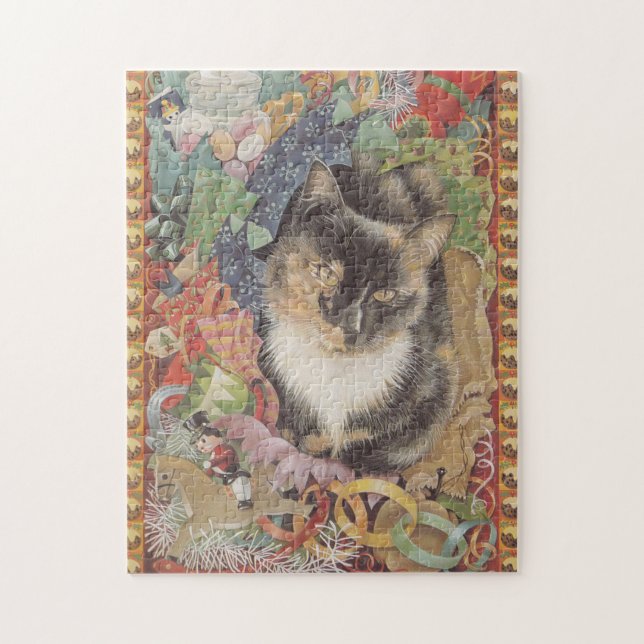 CHRISTMAS CAT JIG SAW PUZZLE PUSSEL (Vertikal)