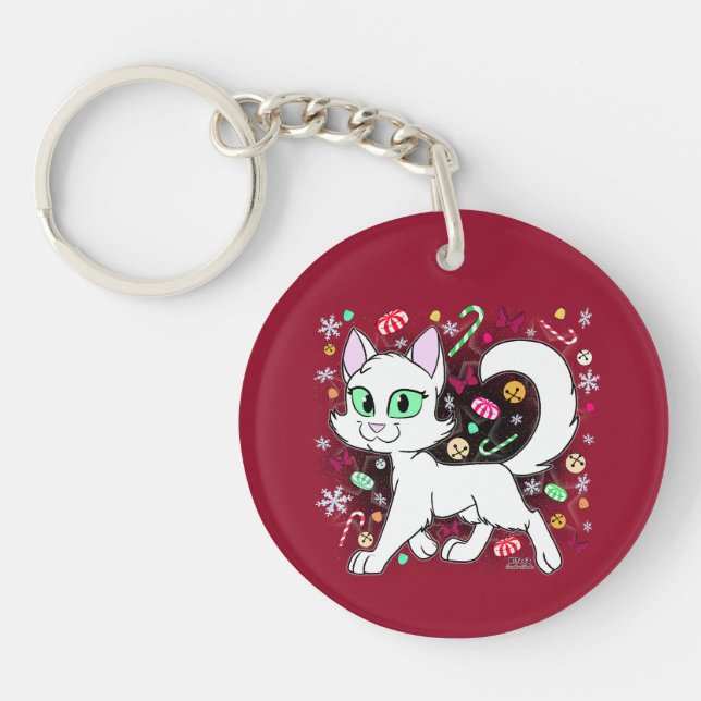 Christmas Cat Keychain (Red) (Framsidan)
