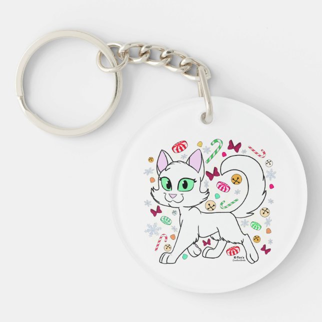 Christmas Cat Keychain (White) (Framsidan)
