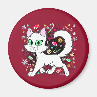Christmas Cat Magnet (Red)