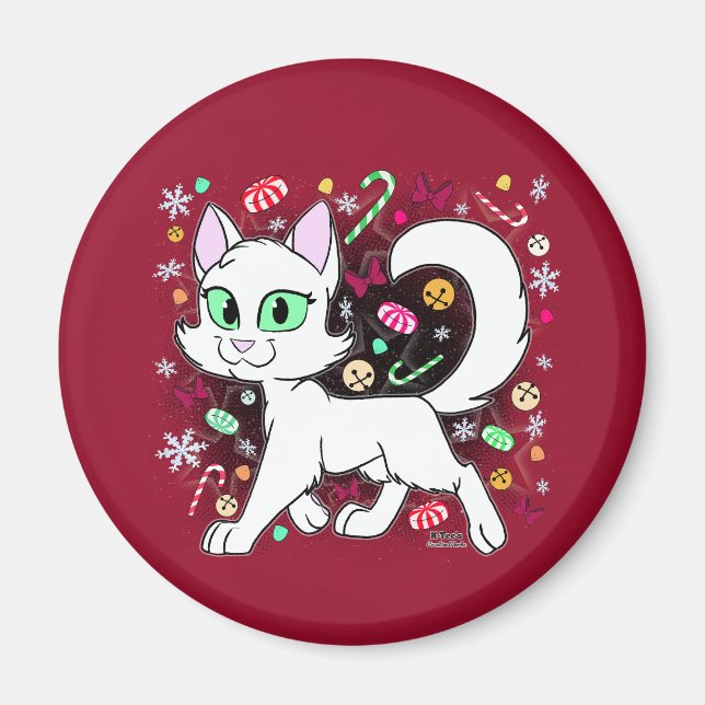 Christmas Cat Magnet (Red) (Framsidan)