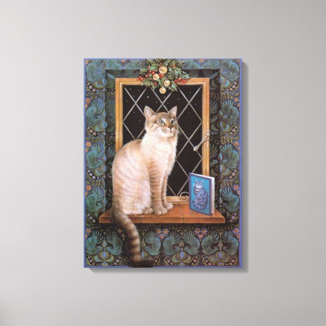 CHRISTMAS CAT PAINTING CANVASTRYCK (Framsida)