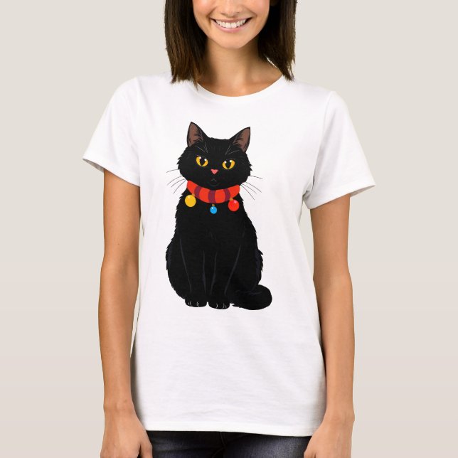 Christmas Cat T Shirt (Framsida)