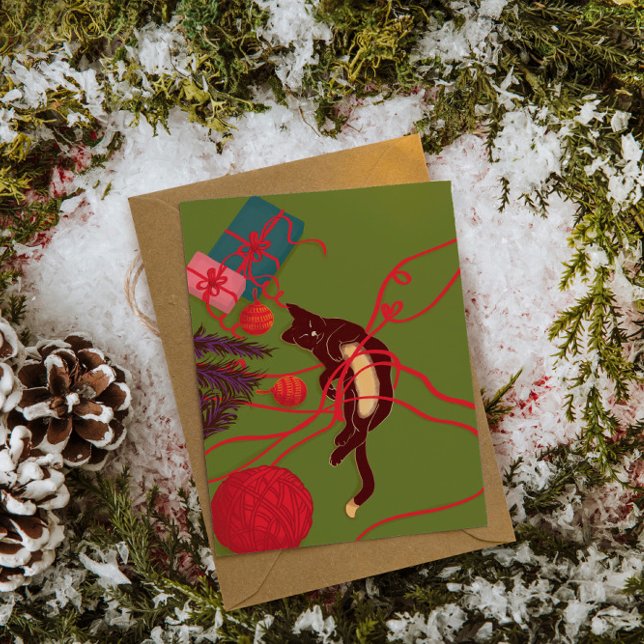 Christmas Cat Tangle – Festive Kitty Playtime Inbjudningar (Skapare uppladdad)