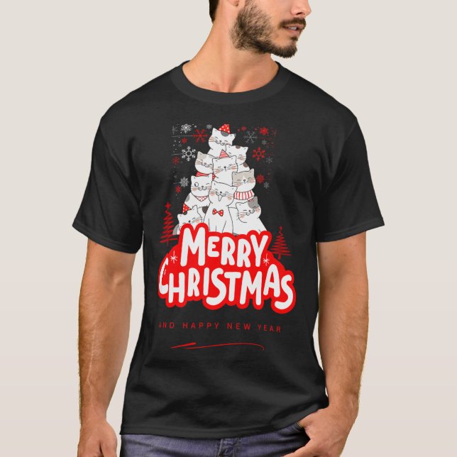 Christmas Cat Tee – Festive Kitty Holiday Art  (Framsida)