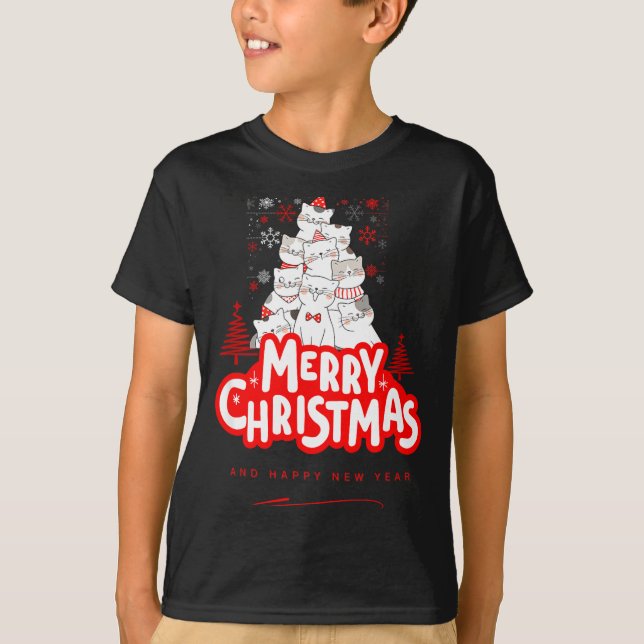 Christmas Cat Tee – Festive Kitty Holiday Art  (Framsida)