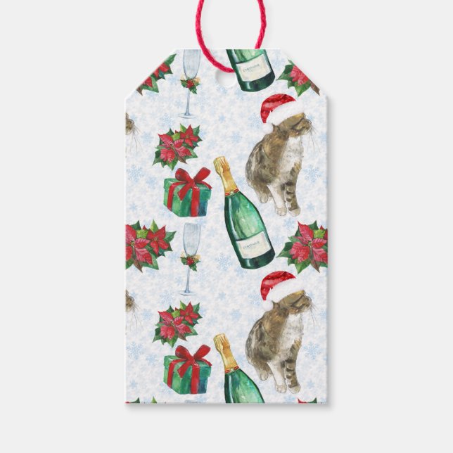 Christmas Cat Winter Celebration Presentetikett (Framsidan)