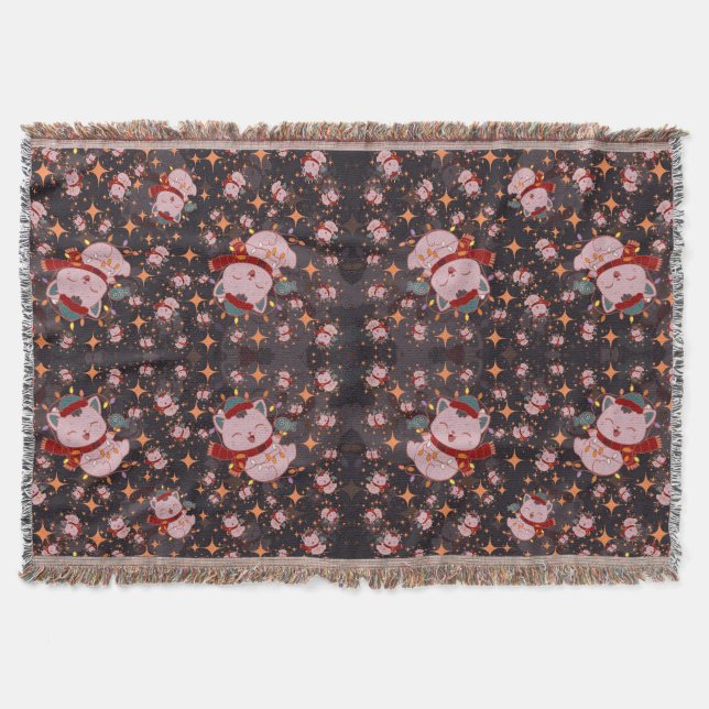 Christmas Cat With Santa Hat Filt (Framsidan)