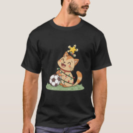 Christmas Cat with Soccer Ball T Shirt