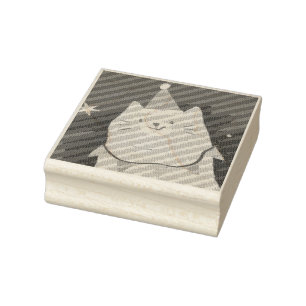 CHRISTMAS CAT Wood Art Frimärke Stämpel