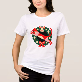 Christmas Cat Wreath Shirt T