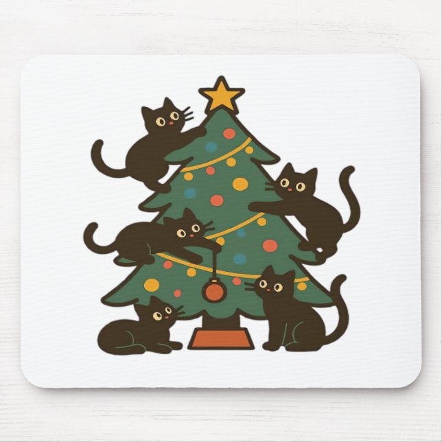 Christmas Cats Around The Tree Holiday Classic Musmatta (Framsidan)