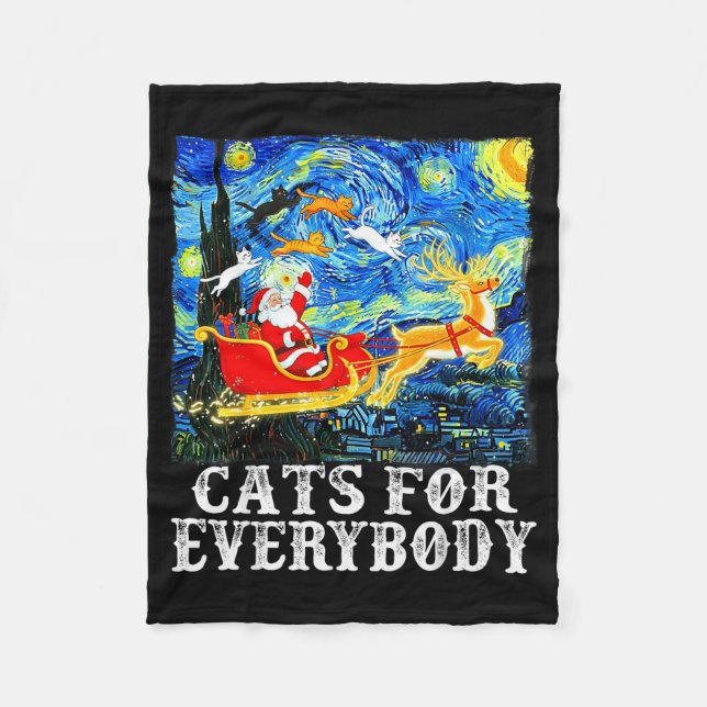 Christmas Cats For Everybody Funny Santa Starry Ni Fleecefilt (Framsidan)