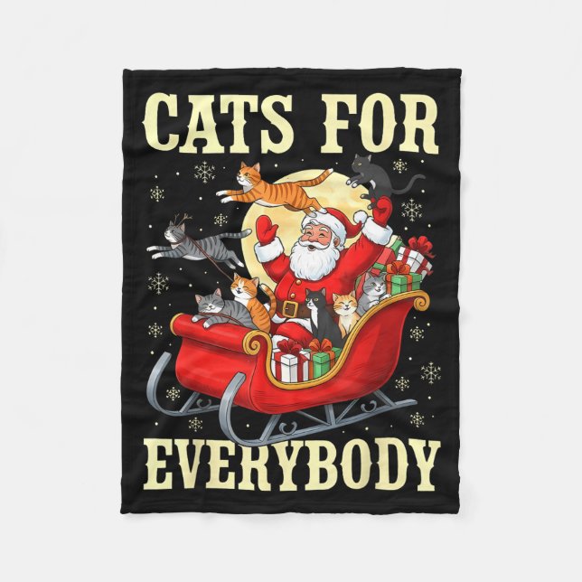 Christmas Cats For Everybody Santa Lover Holiday  Fleecefilt (Framsidan)