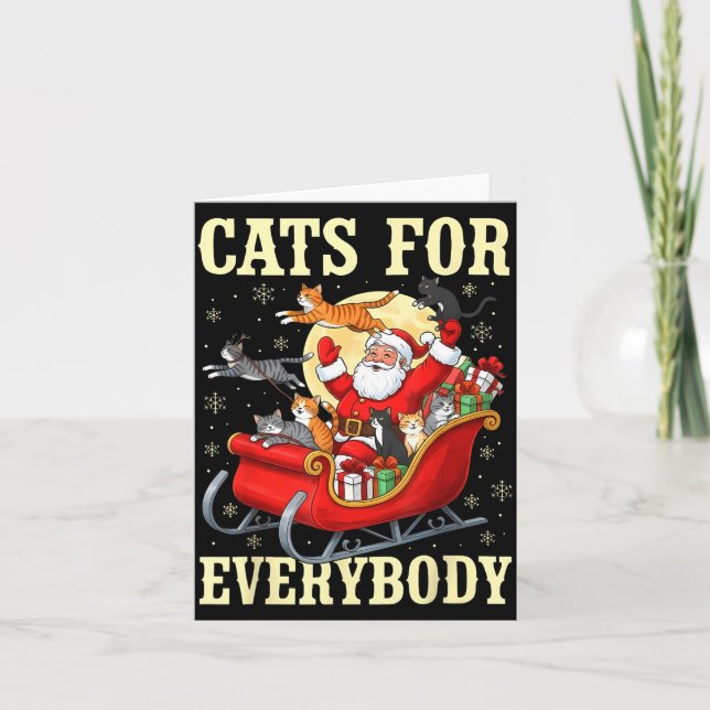 Christmas Cats For Everybody Santa Lover Holiday  Kort (Framsida)