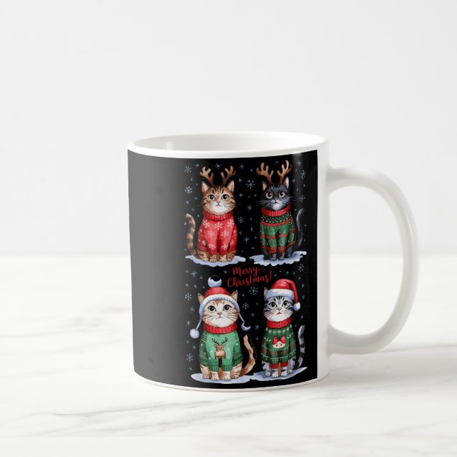 Christmas Cats _ Merry Christmas Cats Graphic  Kaffemugg (Höger)