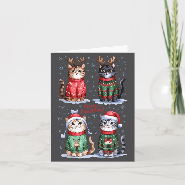 Christmas Cats _ Merry Christmas Cats Graphic  Kort (Framsida)