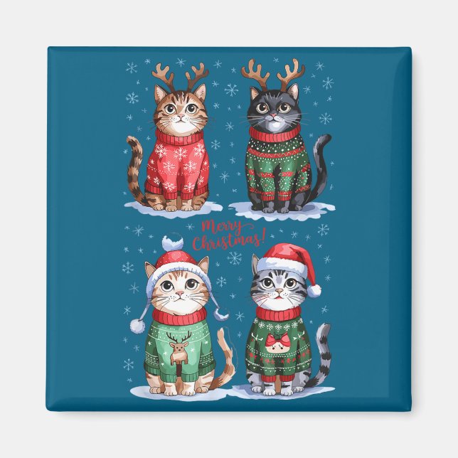 Christmas Cats _ Merry Christmas Cats Graphic  Magnet (Framsidan)