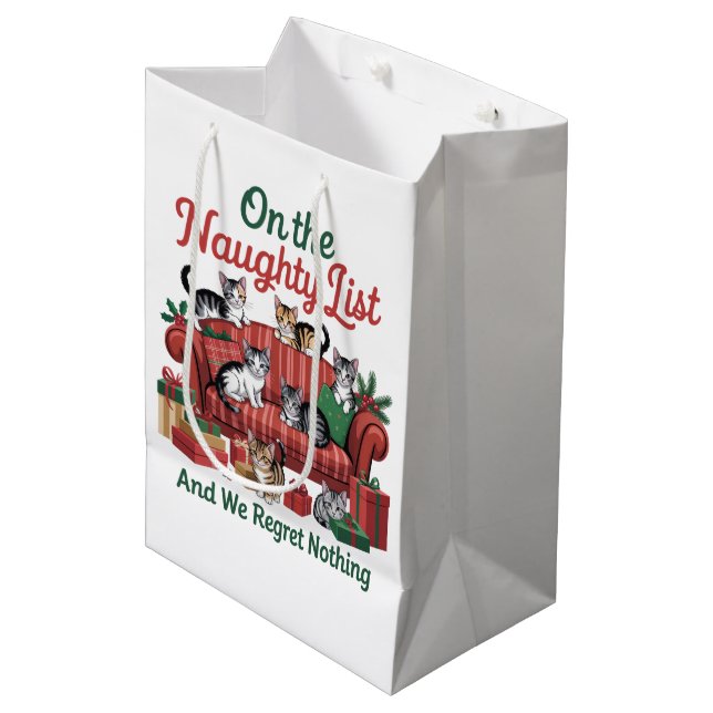 Christmas Cats On The Naughty List 90s Retro Cat (Framsidan Vinklad)