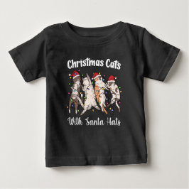 Christmas Cats with Santa Hats Cute Funny Holiday T Shirt