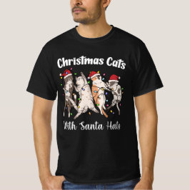 Christmas Cats with Santa Hats Cute Funny Holiday T Shirt