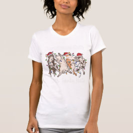 Christmas Cats with Santa Hats Cute Funny Holiday T Shirt