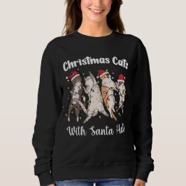 Christmas Cats with Santa Hats Cute Funny Holiday T Shirt