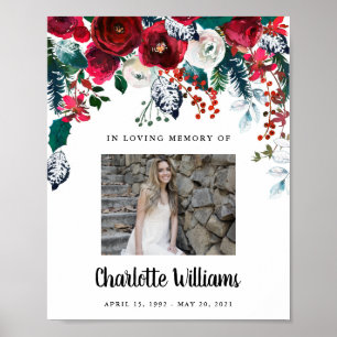 Christmas Celebration Of Life Photo Sign Poster