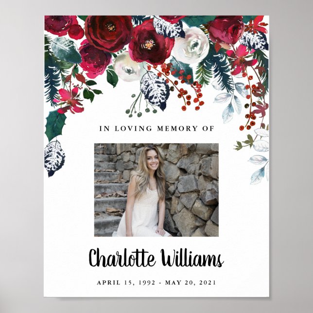 Christmas Celebration Of Life Photo Sign Poster (Framsidan)