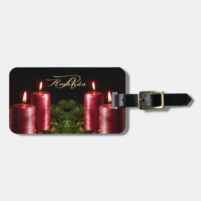 Christmas Celebration Red Candles Winter Holidays Bagagebricka (Horisontell Framsida)