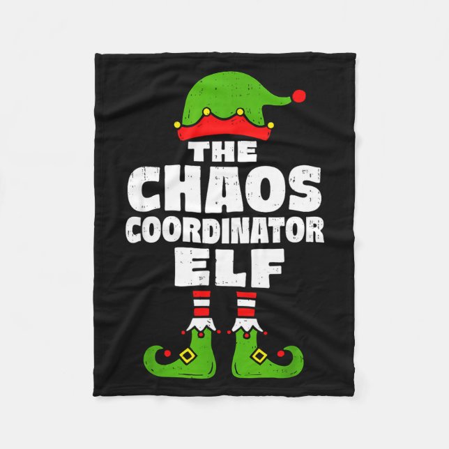 Christmas Chaos Coordinator Elf Funny Xmas Holiday Fleecefilt (Framsidan)