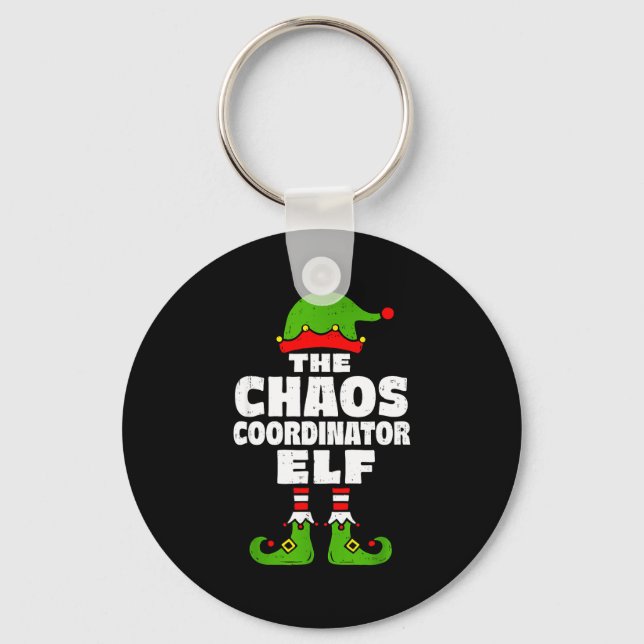 Christmas Chaos Coordinator Elf Funny Xmas Holiday Nyckelring (Framsida)