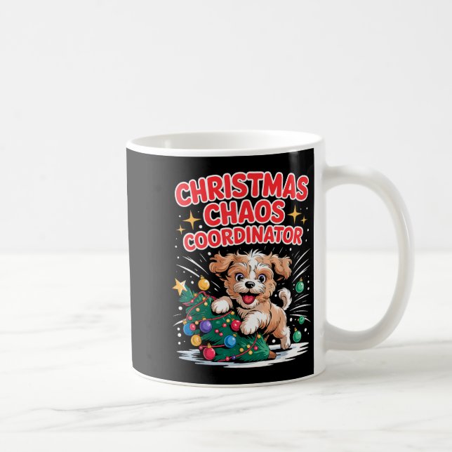 Christmas Chaos Coordinator Xmas Puppy Funny Shi-o Kaffemugg (Höger)