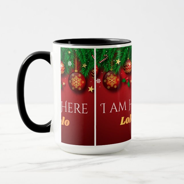 “Christmas Cheer – I Am Here” Mugg (Vänster)