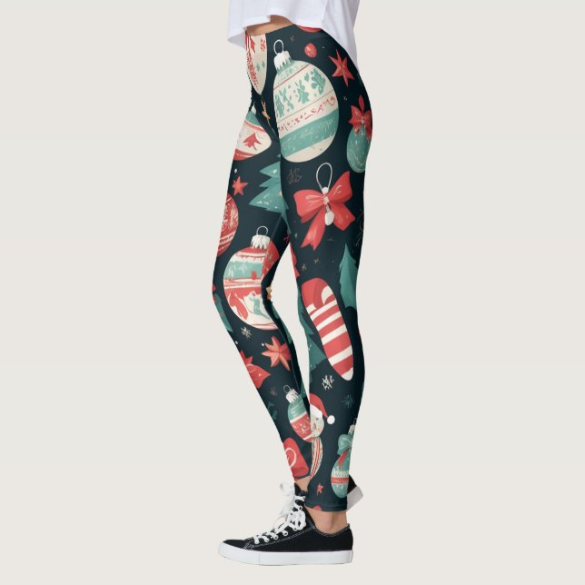 Christmas Cheer, Xmas Holiday, Christmas Gift for  Leggings (Vänster)