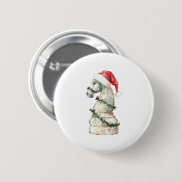 Christmas Chess Knight Pin Button – Watercolor Che Knapp