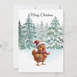 Christmas Chicken Flat Holiday Card Julkort