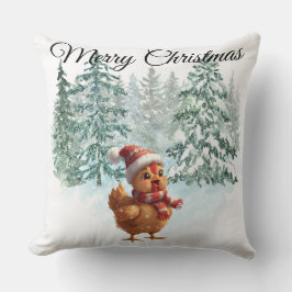 Christmas Chicken Throw Pillow Kudde