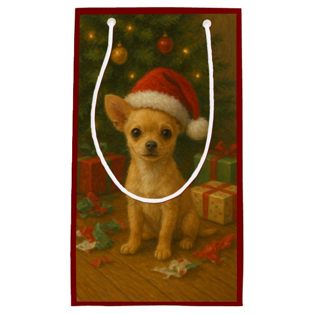 Christmas Chihuahua Gift Bag (Framsidan)