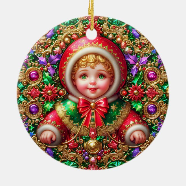 CHRISTMAS ~ Child 1800 ~ Julgransprydnad Keramik (Baksidan)