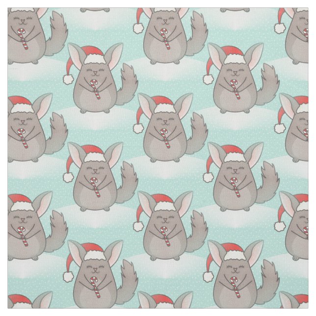 Christmas chinchillas julafton väv tyg (Provkarta)