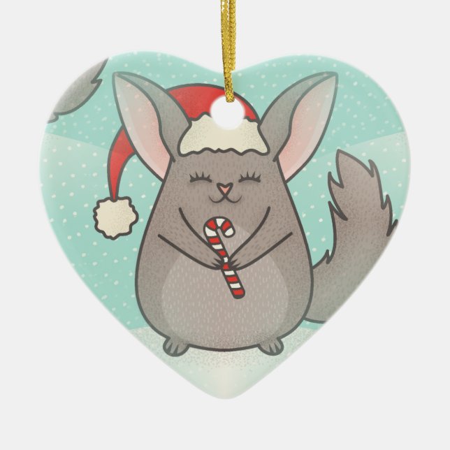 christmas chinchillas julgransprydnad keramik (Framsidan)